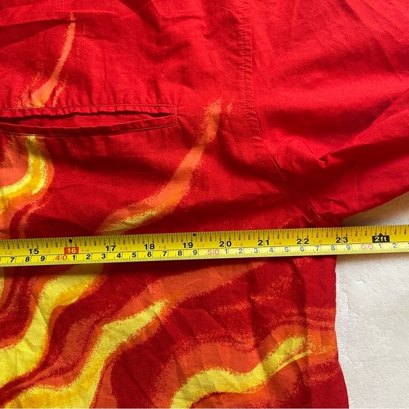 Vintage Ocean Pacific OP Hawaiian Shirt Medium Surf Sunset Beach Red Button Up - Picture 9 of 14